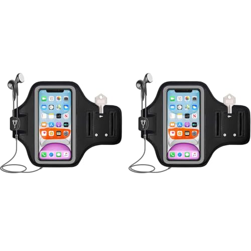 ZORBES® Armband for Mobile Phone Running, Waterproof Phone Holder for Running for iPhone 13, 12, 11, XR, Elastic Arm Band with Card Holder for Within 7in 's Mobile 2 PCS ZORBES® Armband for Mobile Phone Running, Waterproof Phone Holder for Running for iPhone 13, 12, 11, XR, Elastic Arm Band with Card Holder for Within 7in 's Mobile 2 PCS